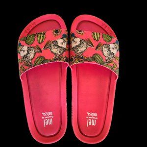 Mel By Melissa Slides Girls Pink Rubber Sandals Size 3 Dreamed by Melissa